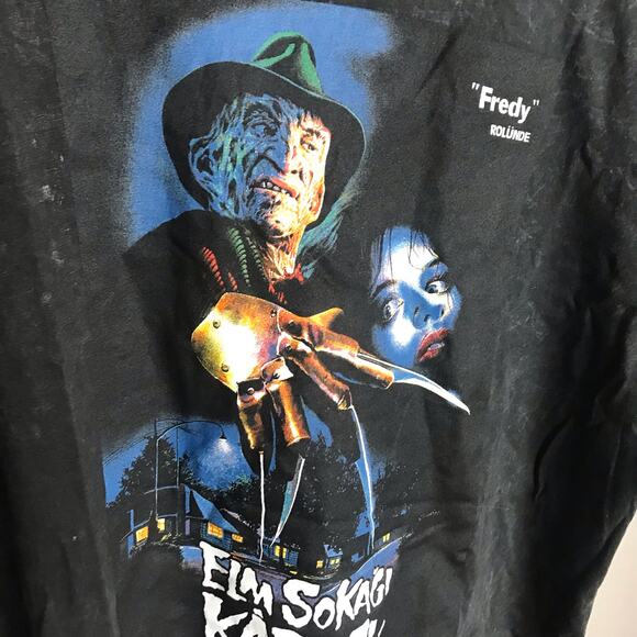 Nightmare On Elm Street NWT Women's Junior Large Asymmetrical Cutout Wash Top - Picture 6 of 9